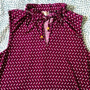 Michael Kors Sleeveless KeyHole Bowtie Blouse